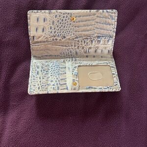 Brahmin Blue Croc-Embossed Wallet only used twice